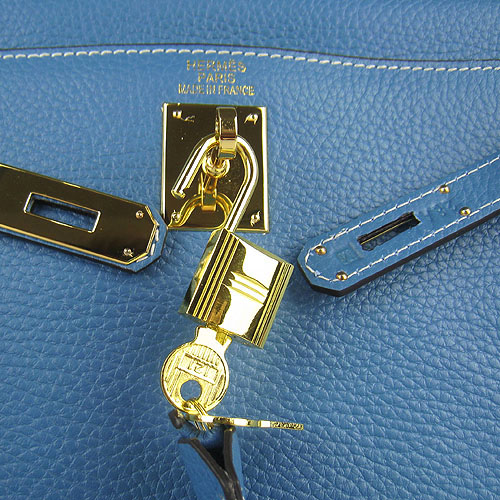 7A Replica Hermes Kelly 32cm Togo Leather Bag Blue 6108